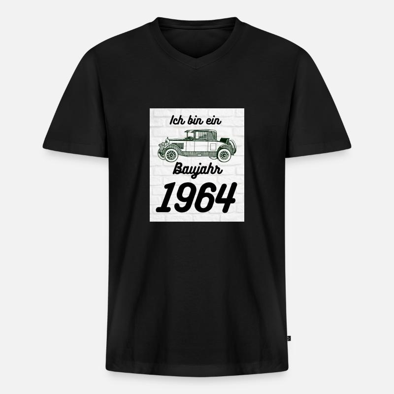 Oldtimer - Männer Premium Bio T-Shirt mit V-Ausschnitt - Schwarz