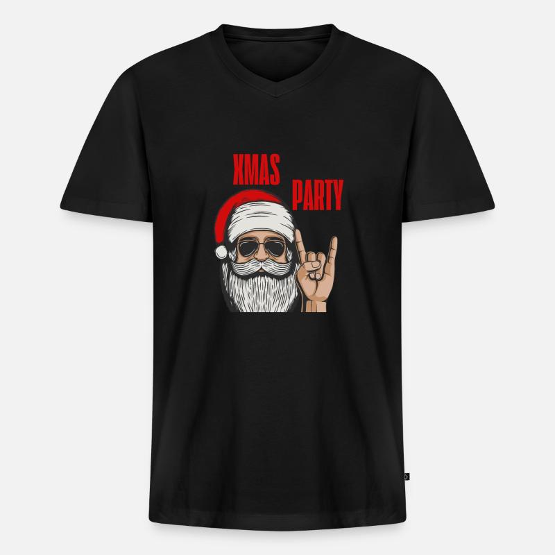 Coole Weihnachtsfeier | XMAS - Männer Premium Bio T-Shirt mit V-Ausschnitt - Schwarz