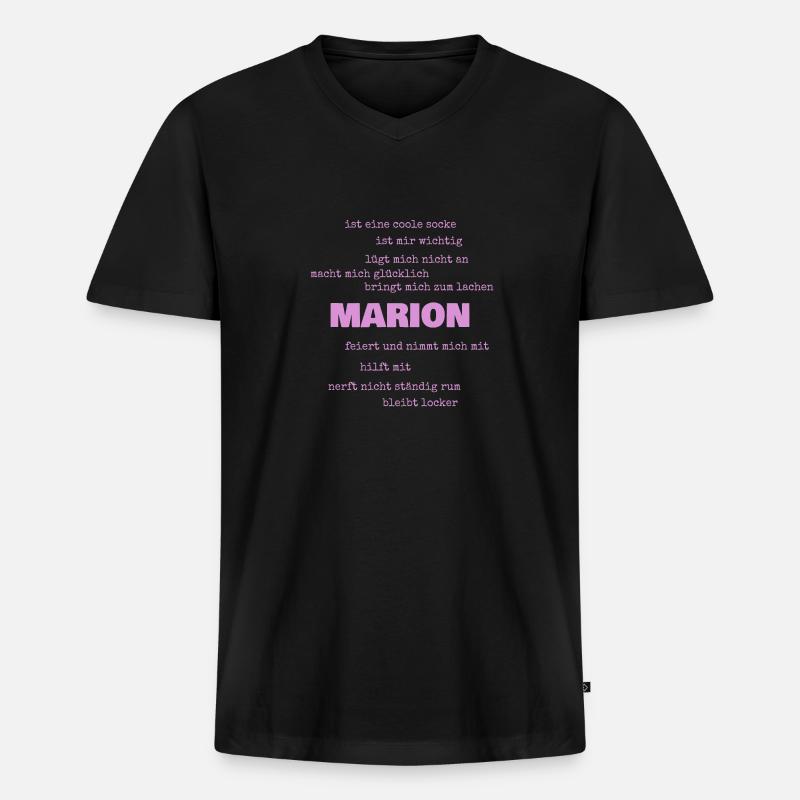 Sprüche Marion - Männer Premium Bio T-Shirt mit V-Ausschnitt - Schwarz