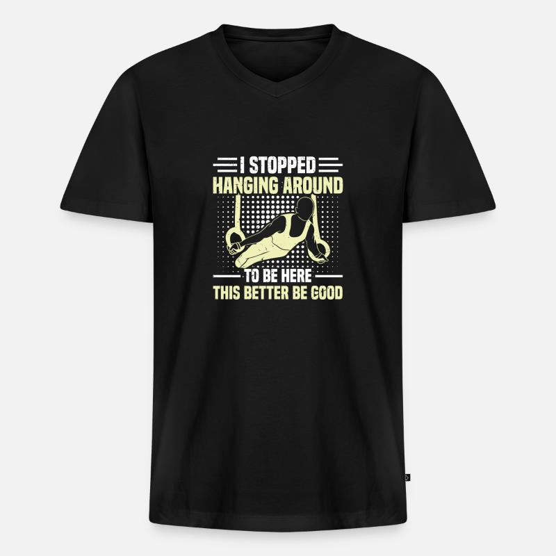 Ringturnen 3 - Männer Premium Bio T-Shirt mit V-Ausschnitt - Schwarz