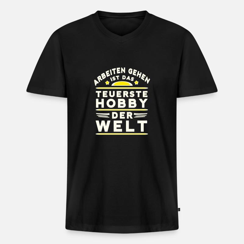 Hobbys - Männer Premium Bio T-Shirt mit V-Ausschnitt - Schwarz
