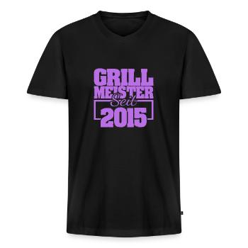2015 - Men's Premium Organic T-shirt with V-neck - black - Front - Nico (187cm)