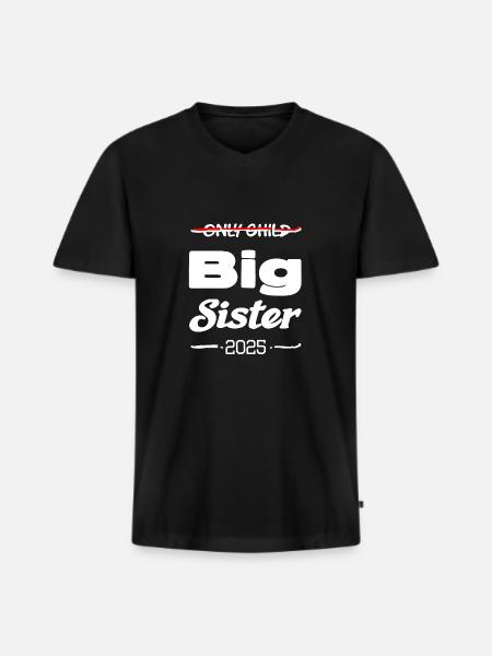 Only child big sister 2025 - Men's Premium Organic T-shirt with V-neck - black