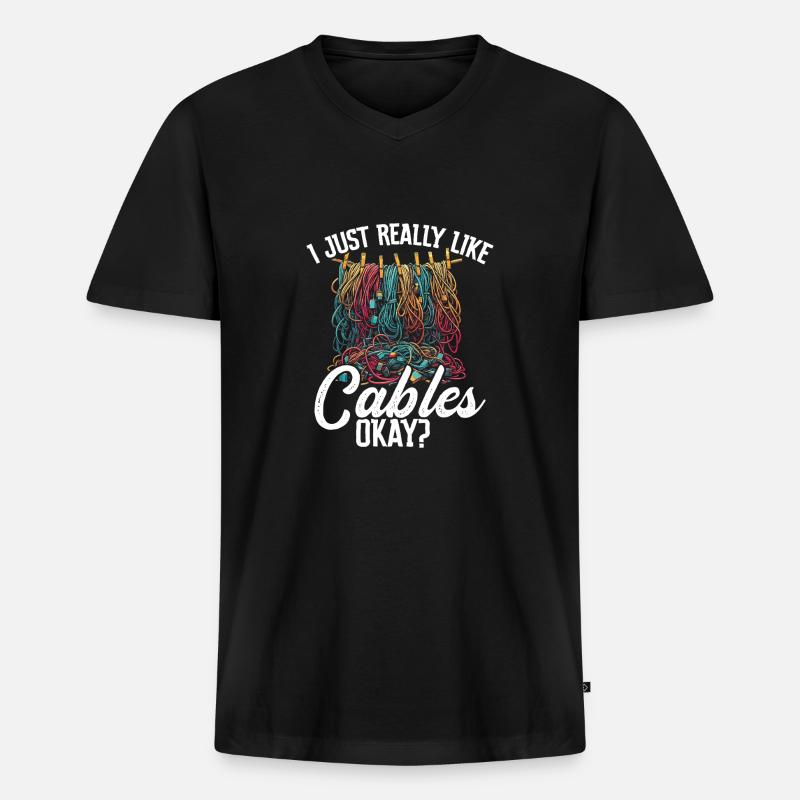 AV-Technik AV-Techniker Audiovisueller Techniker - Männer Premium Bio T-Shirt mit V-Ausschnitt - Schwarz