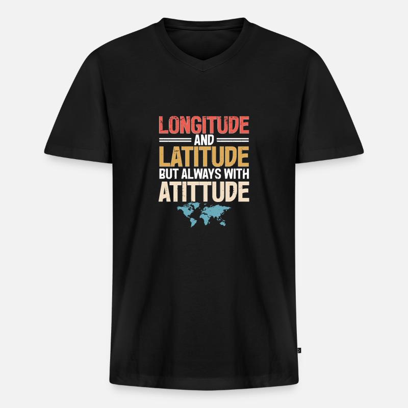 Geographic Information Systems - Men's Premium Organic T-shirt with V-neck - black