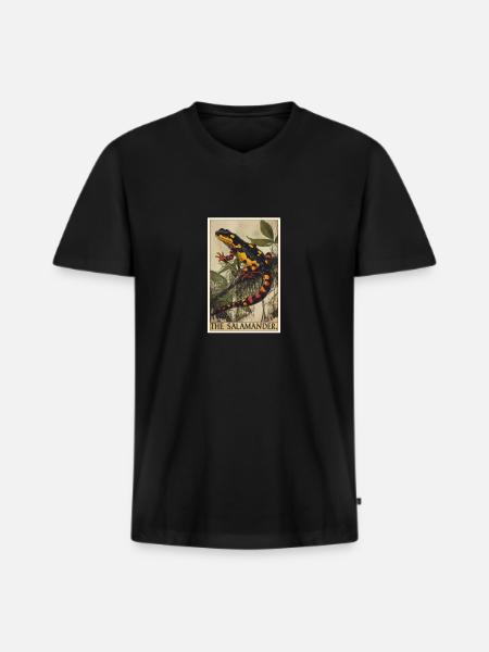 Salamanders Salamander - Männer Premium Bio T-Shirt mit V-Ausschnitt - Schwarz