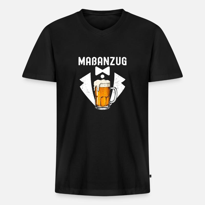 Maßanzug - Männer Premium Bio T-Shirt mit V-Ausschnitt - Schwarz