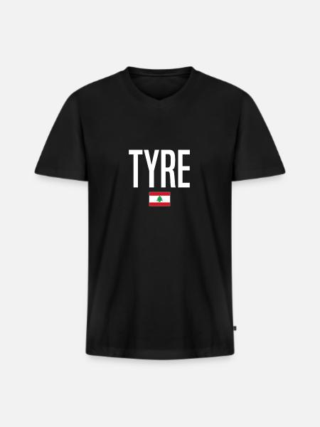 Tyre Libanon - Männer Premium Bio T-Shirt mit V-Ausschnitt - Schwarz
