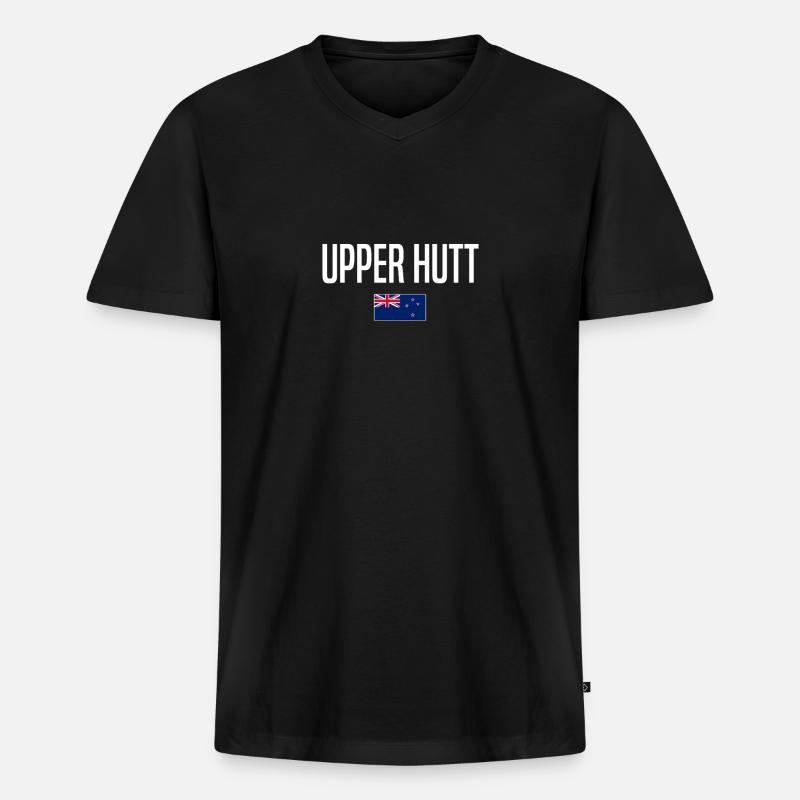 Upper Hutt Neuseeland - Männer Premium Bio T-Shirt mit V-Ausschnitt - Schwarz