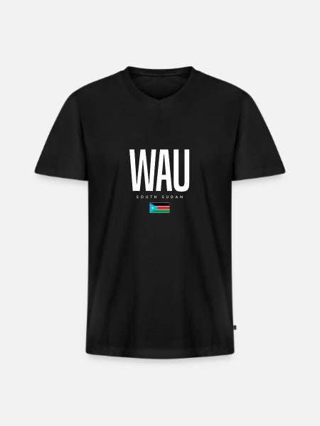 Wau South Sudan - Men's Premium Organic T-shirt with V-neck - black