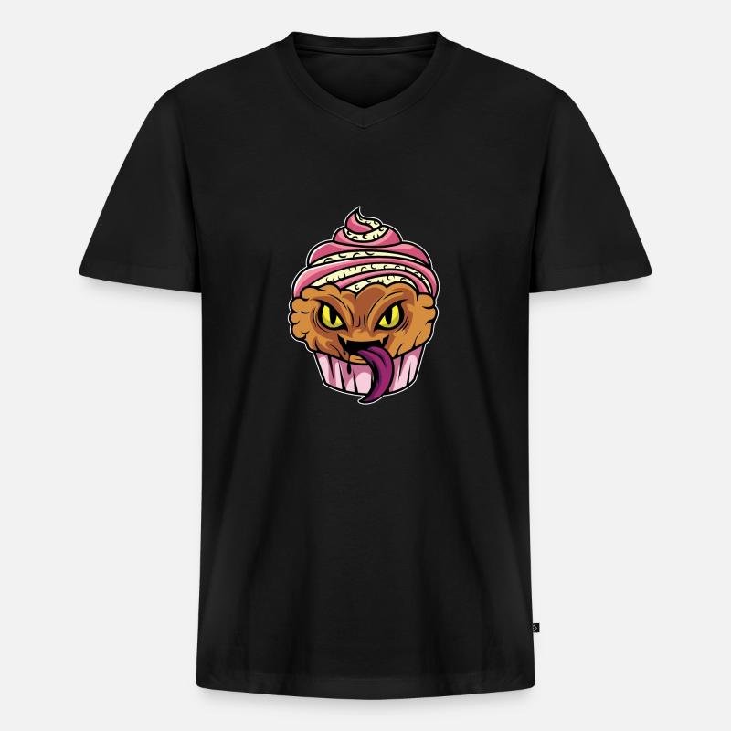 Cupcake-Monster Bäcker Gift - Männer Premium Bio T-Shirt mit V-Ausschnitt - Schwarz