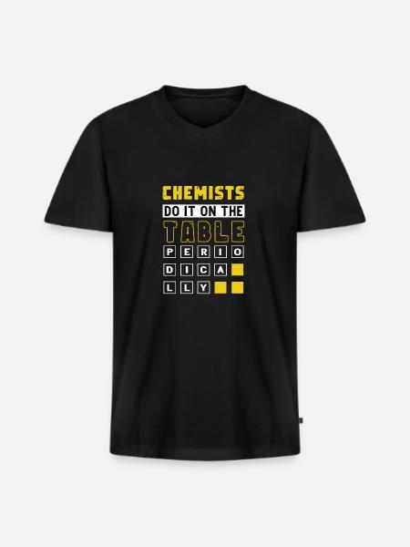 Chemists scientists at regular intervals - Men's Premium Organic T-shirt with V-neck - black