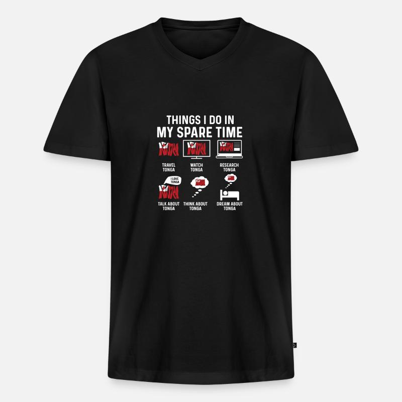 Freizeit Reisender Gift - Männer Premium Bio T-Shirt mit V-Ausschnitt - Schwarz