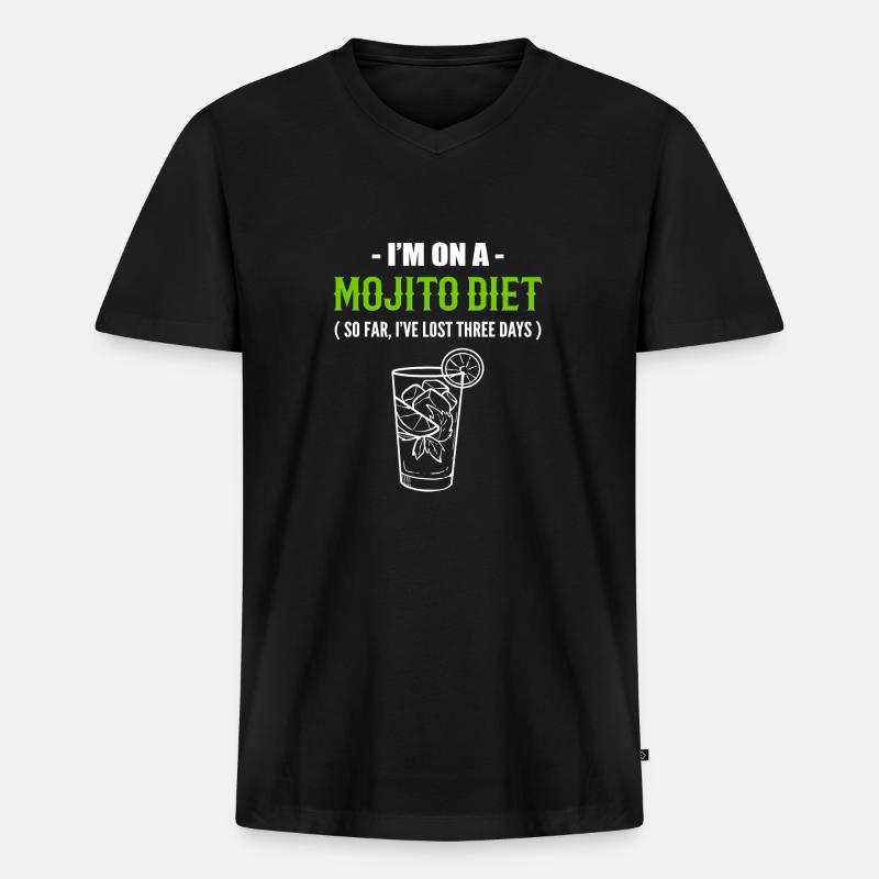 Mojito -Diät Starker Trinker Geschenk - Männer Premium Bio T-Shirt mit V-Ausschnitt - Schwarz