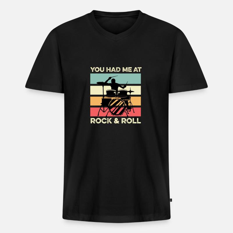 Rock & Roll Punk Geschenk - Männer Premium Bio T-Shirt mit V-Ausschnitt - Schwarz