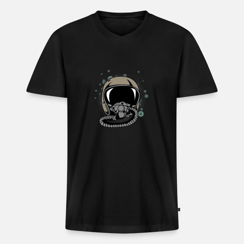 Pilothelm Student Pilot Gift - Männer Premium Bio T-Shirt mit V-Ausschnitt - Schwarz