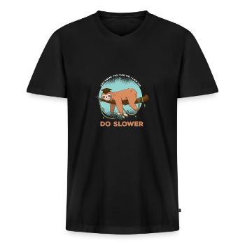 Tout ce que vous pouvez faire une citation amusante peut - T-shirt encolure en V Premium bio Homme - noir - Devant - Nico (187cm)