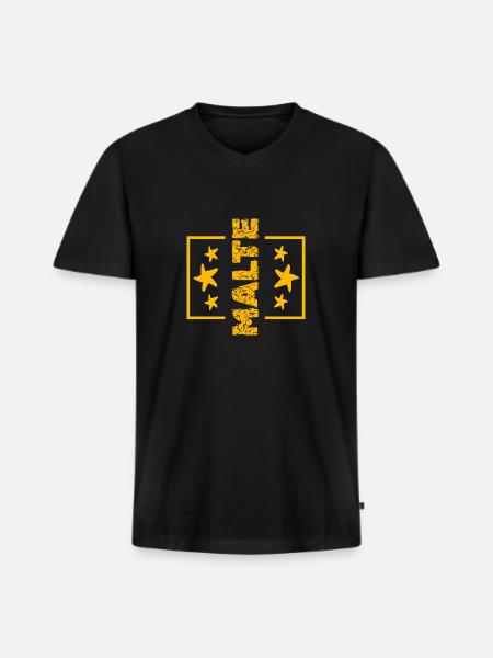 First name Malte - Men's Premium Organic T-shirt with V-neck - black