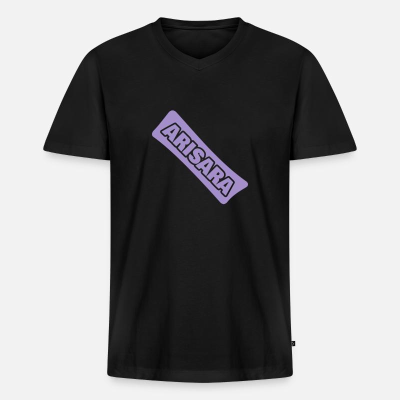 Arisara - Männer Premium Bio T-Shirt mit V-Ausschnitt - Schwarz