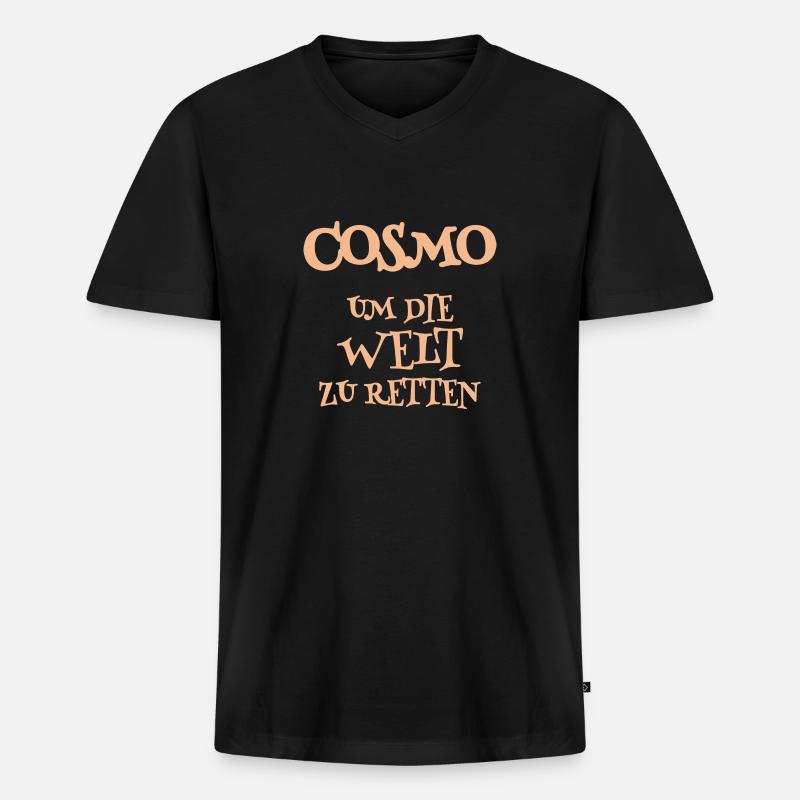 Cosmo als Helfer - Männer Premium Bio T-Shirt mit V-Ausschnitt - Schwarz