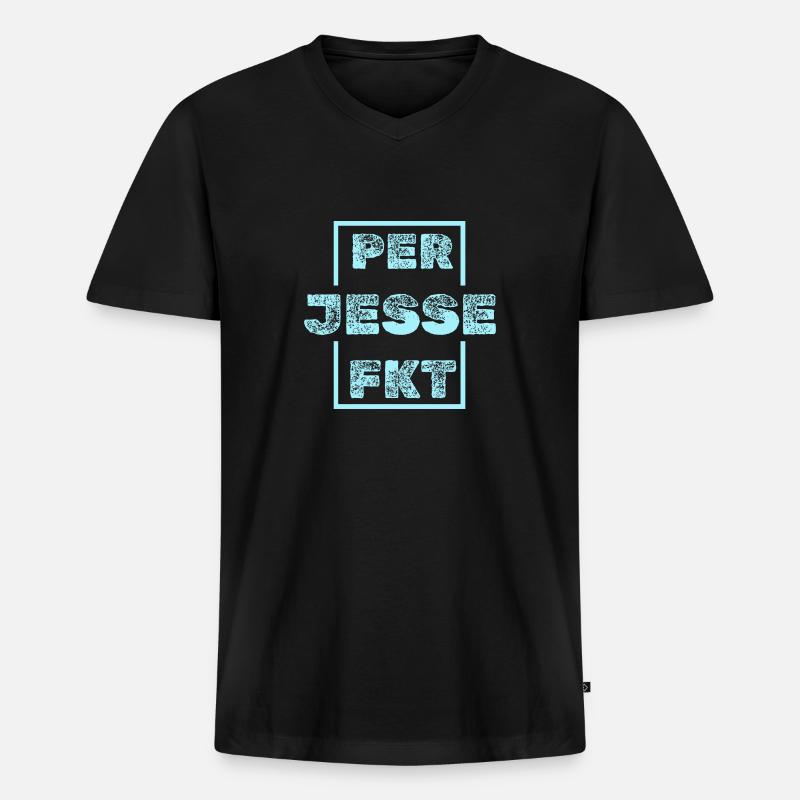 Jesse Jesse - Männer Premium Bio T-Shirt mit V-Ausschnitt - Schwarz