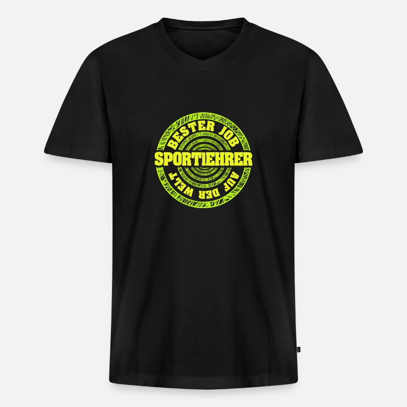 Sportlehrer als Job - Männer Premium Bio T-Shirt mit V-Ausschnitt - Schwarz