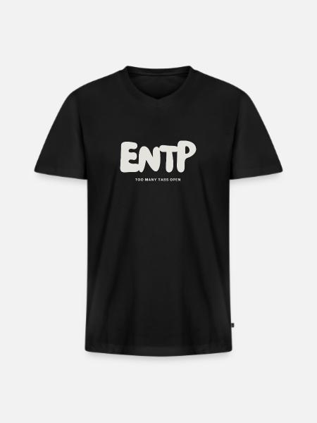 ENTP MBTI Myers Briggs personlighed - Premium økologisk T-shirt med V-hals til mænd - sort