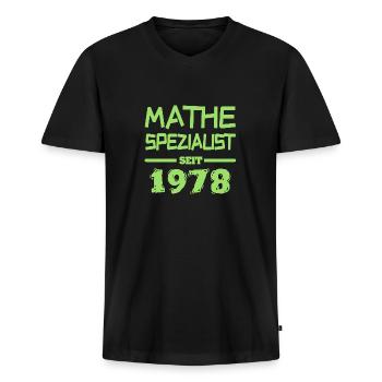 Mathespezialist 1978 - Männer Premium Bio T-Shirt mit V-Ausschnitt - Schwarz - Vorne - Nico (187cm)