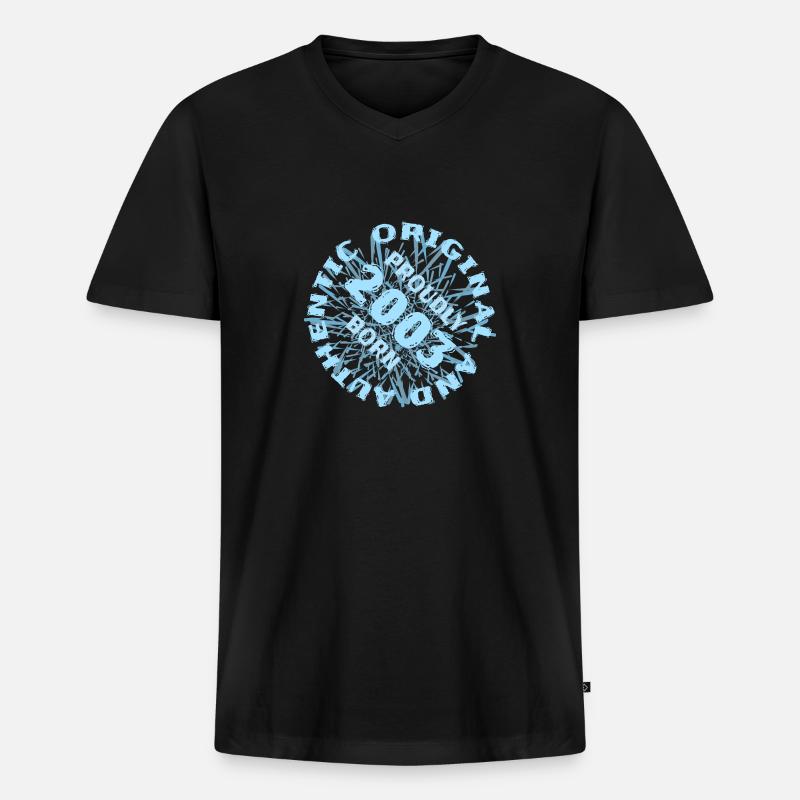 Spielfeld 2003 - Männer Premium Bio T-Shirt mit V-Ausschnitt - Schwarz