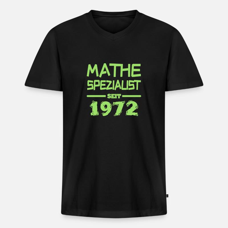 Mathe 1972 - Männer Premium Bio T-Shirt mit V-Ausschnitt - Schwarz
