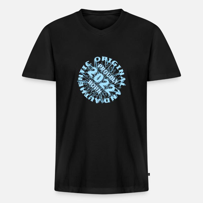 2022 - Männer Premium Bio T-Shirt mit V-Ausschnitt - Schwarz