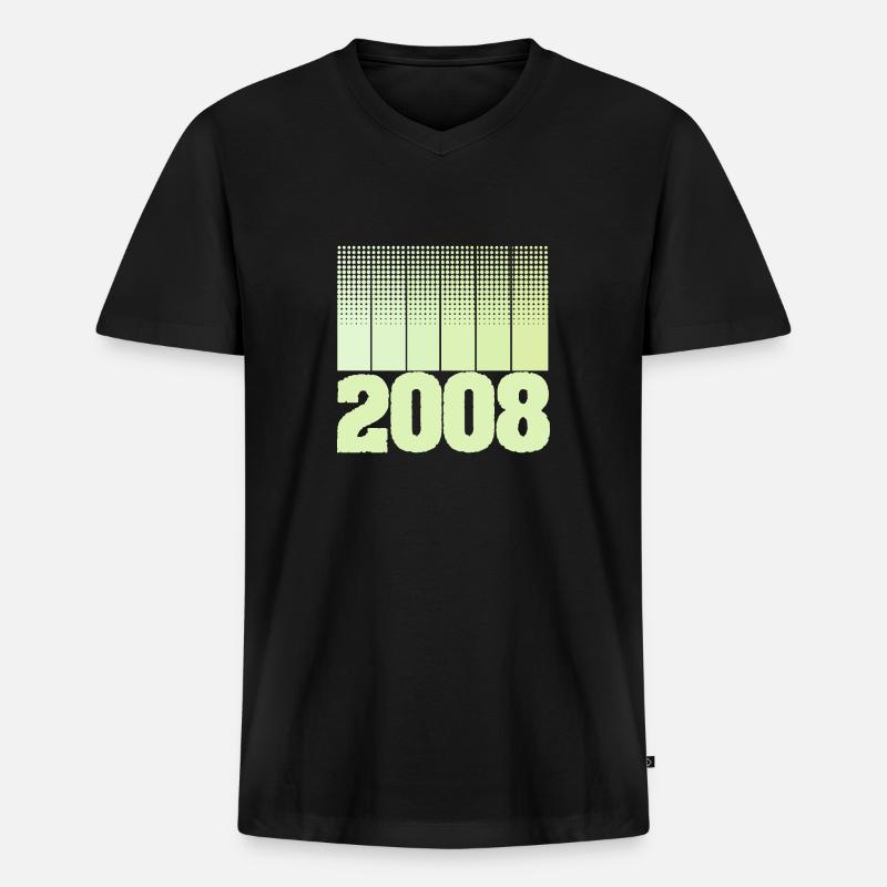 2008 - Männer Premium Bio T-Shirt mit V-Ausschnitt - Schwarz