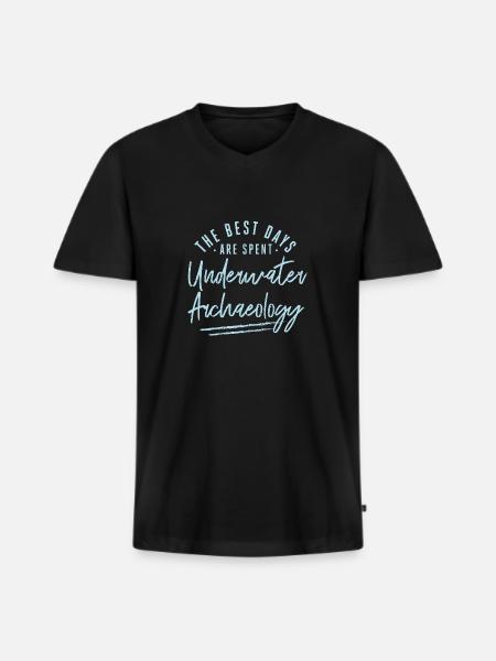 The Best Days Are Spent Underwater Archaeology - Männer Premium Bio T-Shirt mit V-Ausschnitt - Schwarz