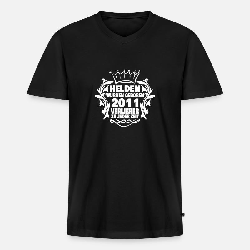 Helden 2011 - Männer Premium Bio T-Shirt mit V-Ausschnitt - Schwarz