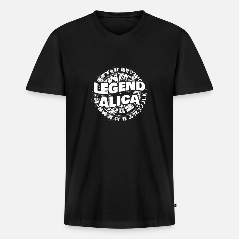Frau Alica - Männer Premium Bio T-Shirt mit V-Ausschnitt - Schwarz