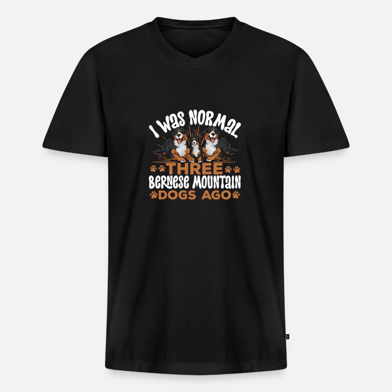 Berner Sennenhund - Männer Premium Bio T-Shirt mit V-Ausschnitt - Schwarz