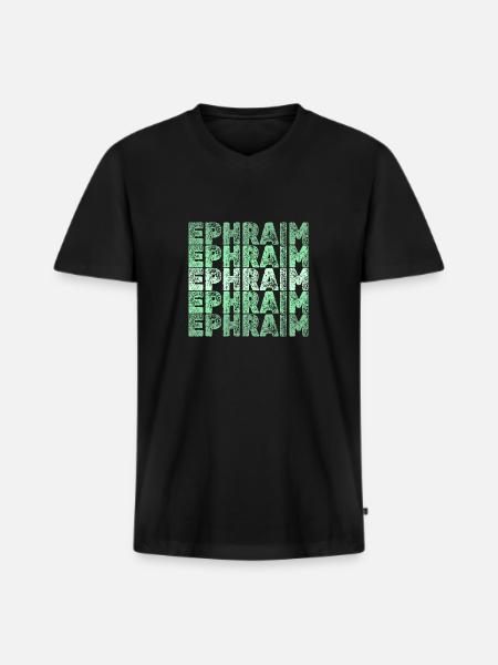 Nom Ephraïm - T-shirt encolure en V Premium bio Homme - noir