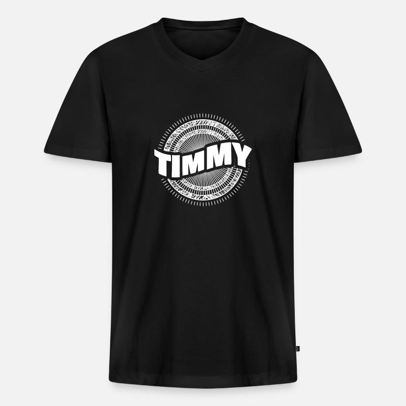 Mann Timmy - Männer Premium Bio T-Shirt mit V-Ausschnitt - Schwarz