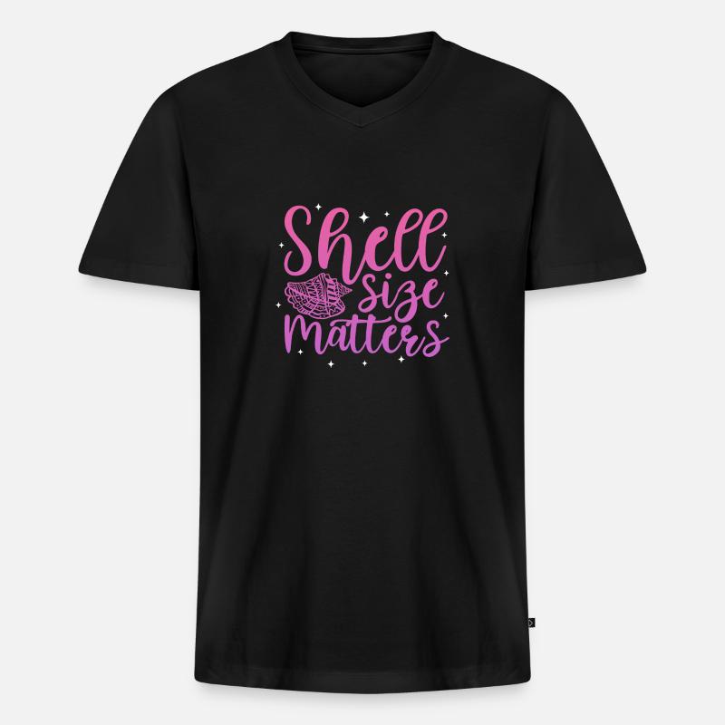 Shell size matters - Männer Premium Bio T-Shirt mit V-Ausschnitt - Schwarz