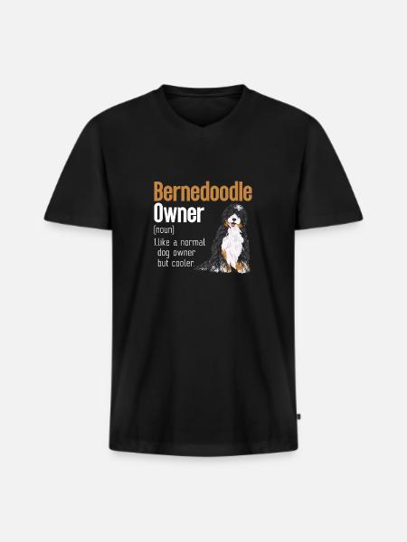 Bernedoodle Dog - Men's Premium Organic T-shirt with V-neck - black