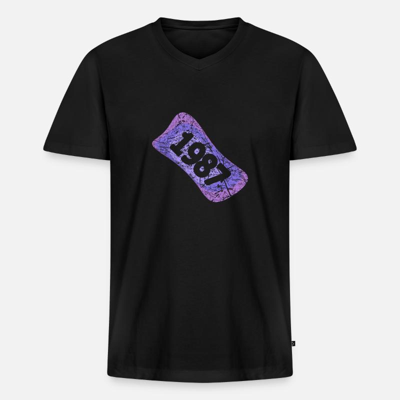 Klassentreffen 1987 - Männer Premium Bio T-Shirt mit V-Ausschnitt - Schwarz