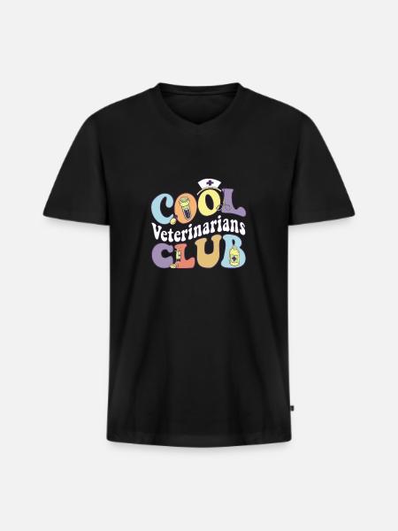 Cool Veterinarians Club Veterinary Practitioner - Men's Premium Organic T-shirt with V-neck - black