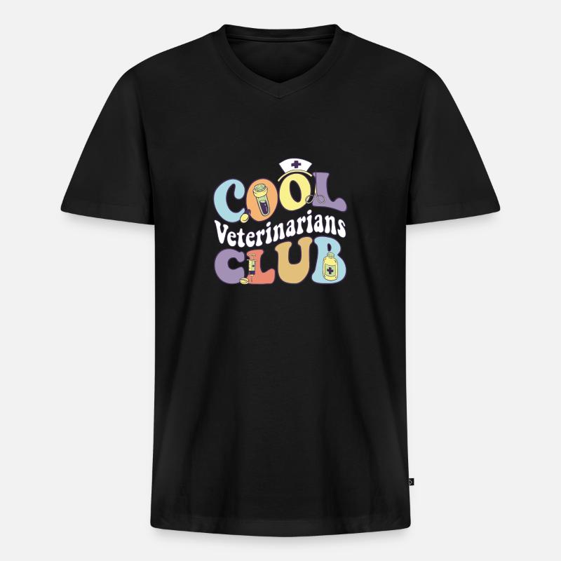 Cool Veterinarians Club Veterinary Practitioner - Männer Premium Bio T-Shirt mit V-Ausschnitt - Schwarz