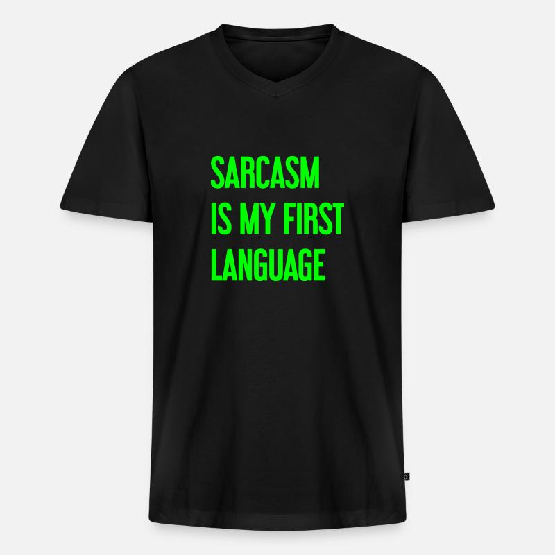Sarkasmus-Profi - Männer Premium Bio T-Shirt mit V-Ausschnitt - Schwarz