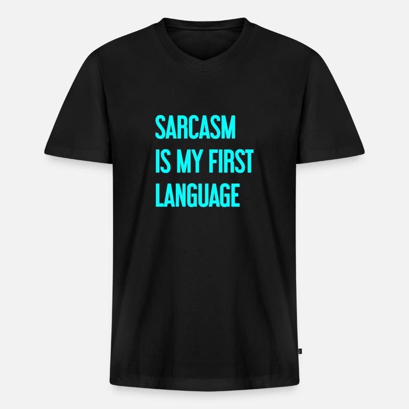Sarkasmus-Profi - Männer Premium Bio T-Shirt mit V-Ausschnitt - Schwarz