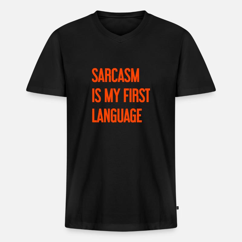 Sarkasmus-Profi - Männer Premium Bio T-Shirt mit V-Ausschnitt - Schwarz