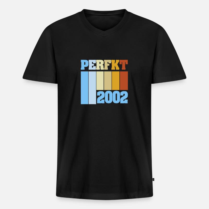 Einzigartig 2002 - Männer Premium Bio T-Shirt mit V-Ausschnitt - Schwarz