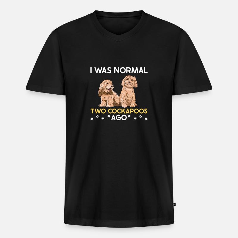 Cockapoo Hund - Männer Premium Bio T-Shirt mit V-Ausschnitt - Schwarz