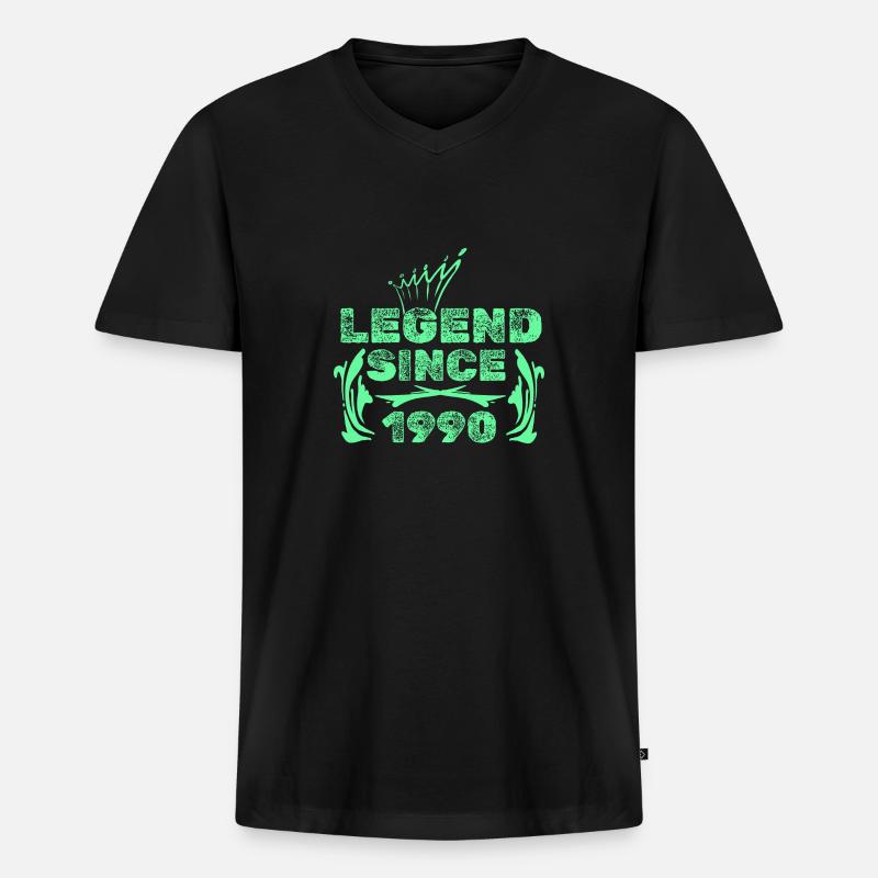 Geschenkidee 1990 - Männer Premium Bio T-Shirt mit V-Ausschnitt - Schwarz