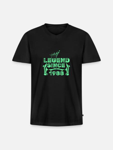 Year 1988 - Men's Premium Organic T-shirt with V-neck - black
